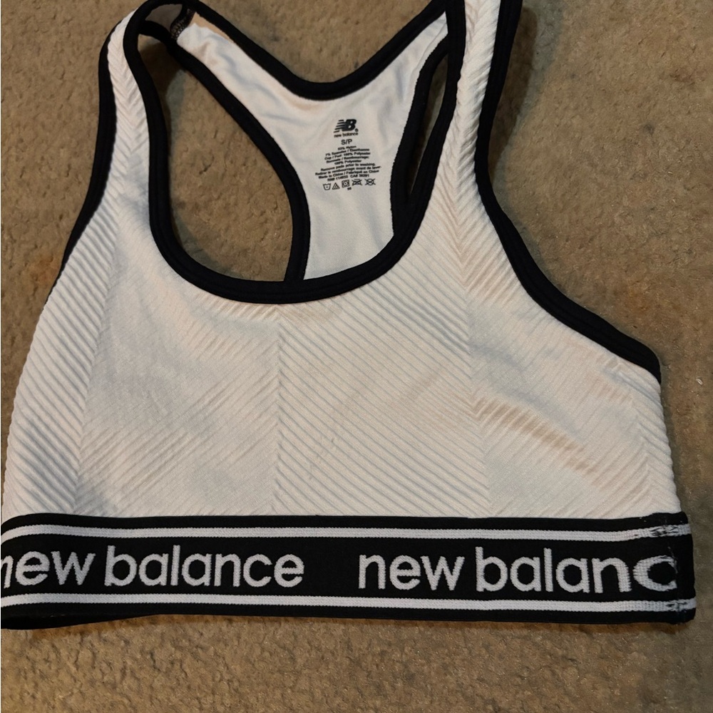 New Balance Black and White Athletic Bra